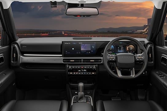 All black interiors with brass coloured inserts
